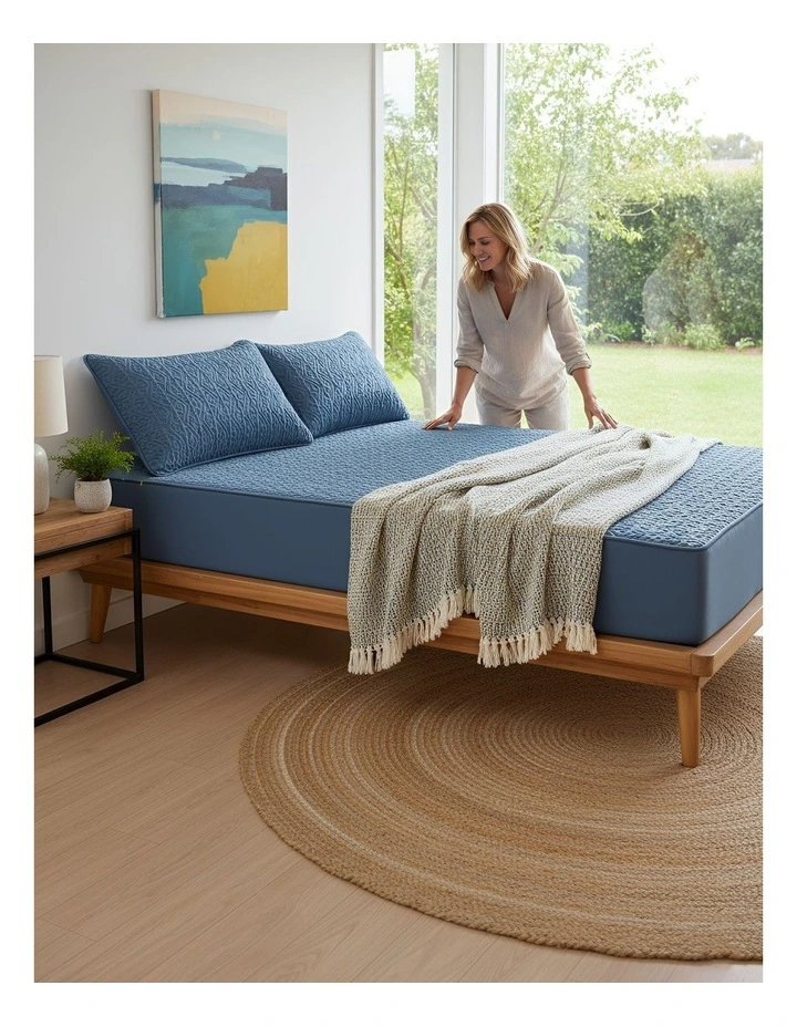 Anti-bacterial King Size Mattress Cover in Blue image 3