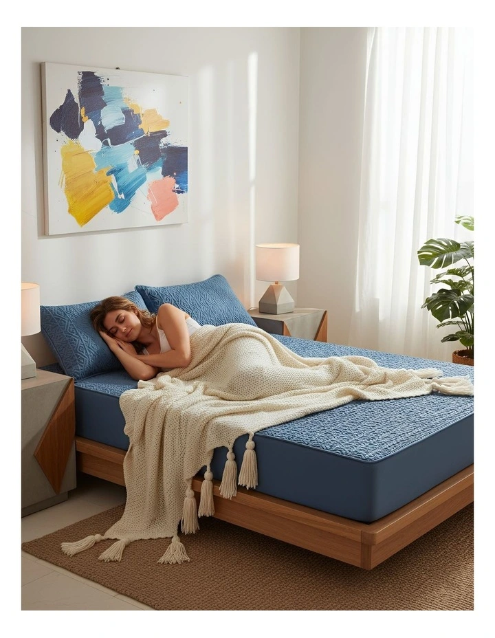 Anti-bacterial King Size Mattress Cover in Blue image 5