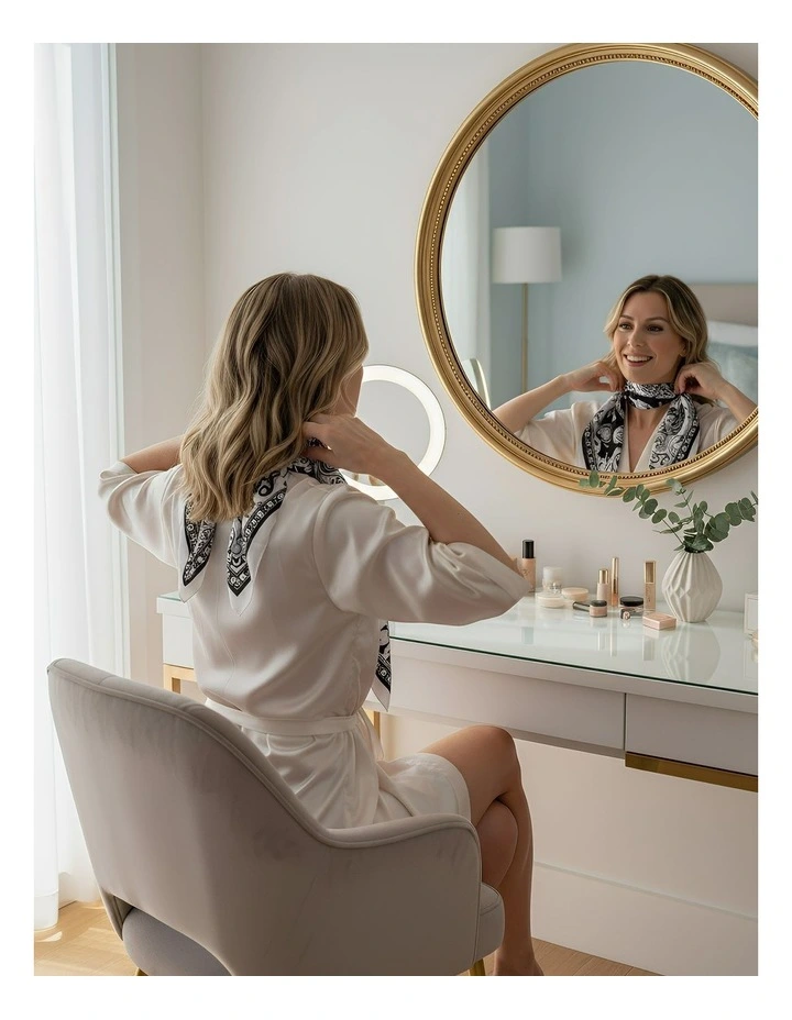 Printed Scarf in Multi image 4