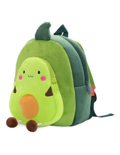 3D Avocado School Backpack Cute Cartoon Animal Plush Bag in Yellow