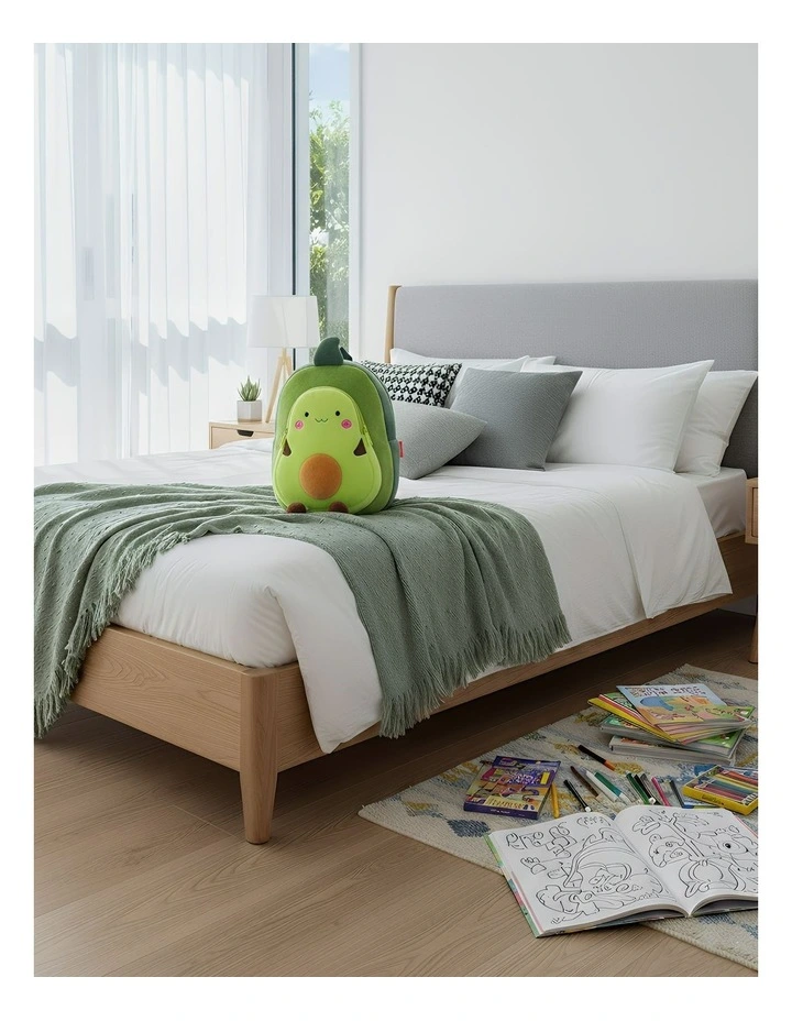 3D Avocado School Backpack Cute Cartoon Animal Plush Bag in Yellow image 2