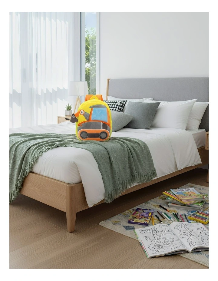 3D Excavator Backpack Cute Cartoon Animal Plush Bag in Yellow image 2