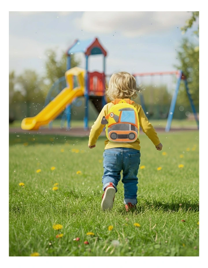 3D Excavator Backpack Cute Cartoon Animal Plush Bag in Yellow image 5