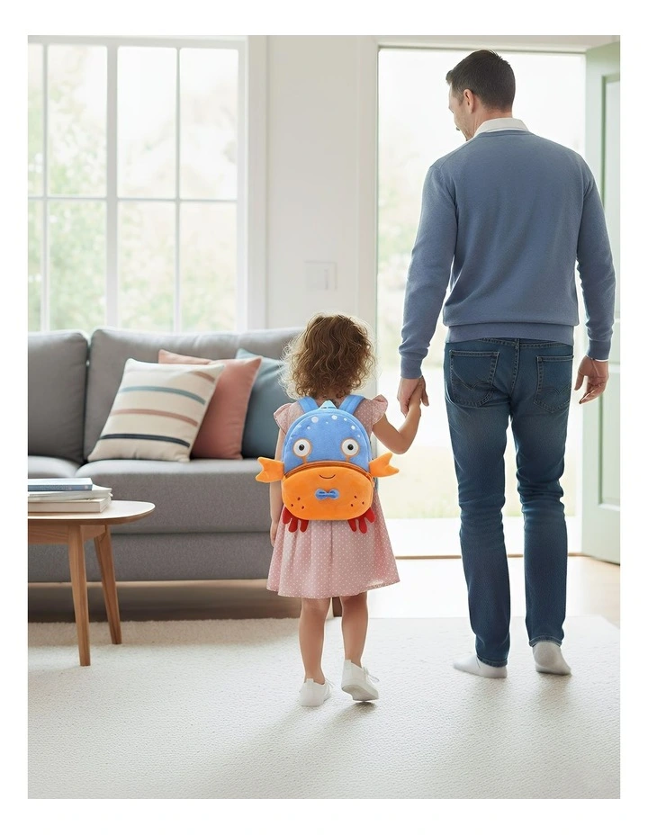 3D School Backpack in Blue image 4