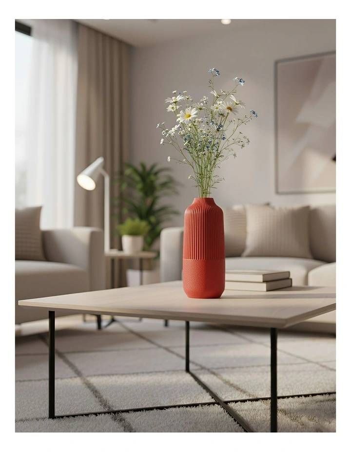 Large Nordic Style Pot Room Home Decor Flower Vase in Rosy Red image 2