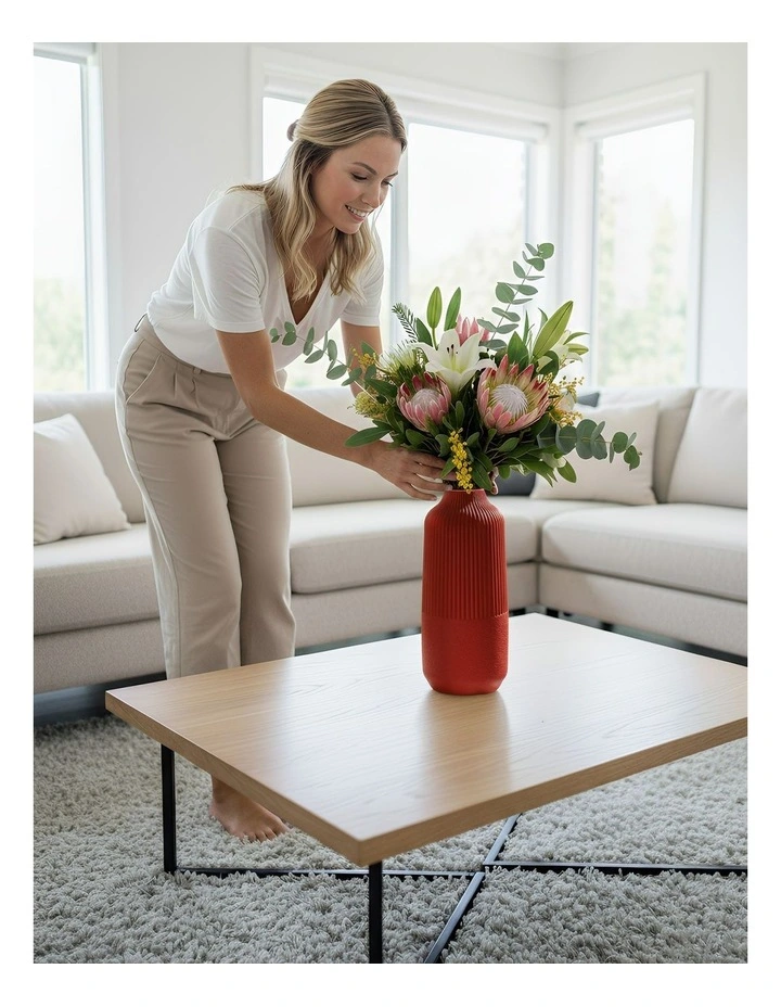 Large Nordic Style Pot Room Home Decor Flower Vase in Rosy Red image 3