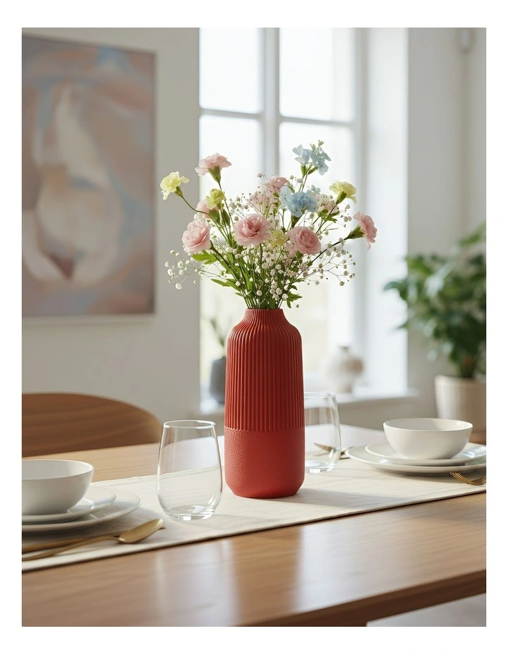 Large Nordic Style Pot Room Home Decor Flower Vase in Rosy Red image 5