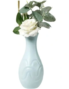 Small Wave Lines Pattern Nordic Pot Home Decor Flower Vase in Light Green