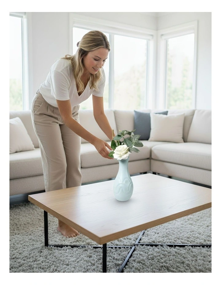 Small Wave Lines Pattern Nordic Pot Home Decor Flower Vase in Light Green image 3