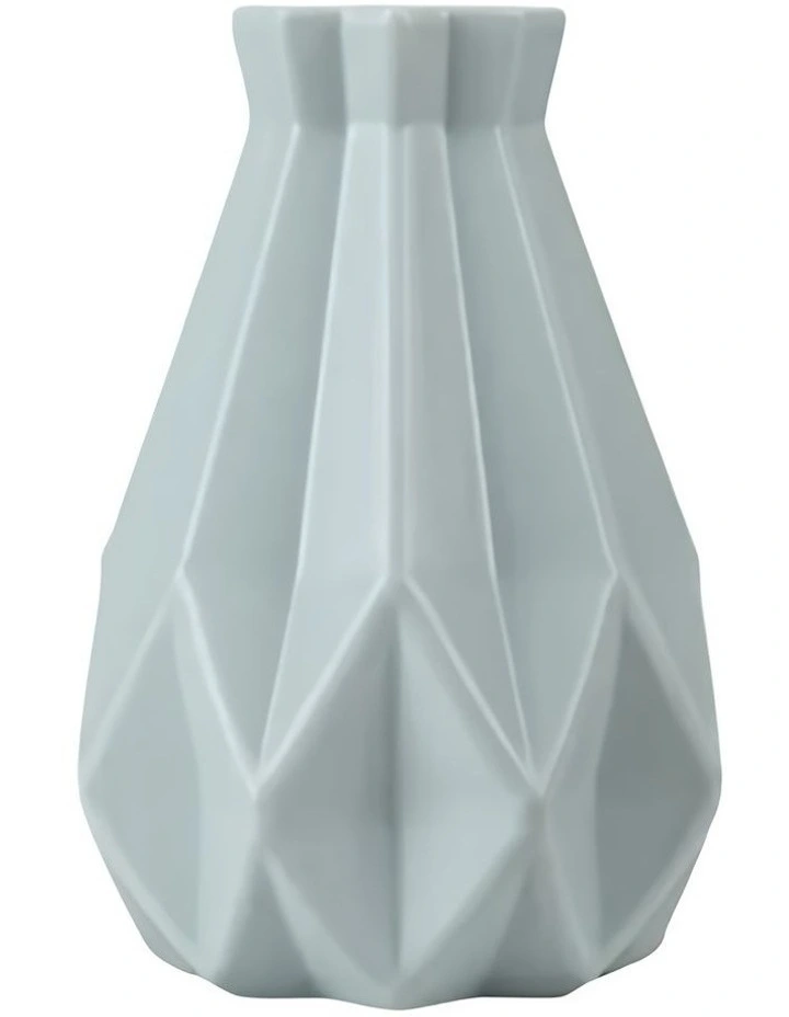 Medium Geometric Style Nordic Pot Home Decor Flower Vase in Light Green image 1