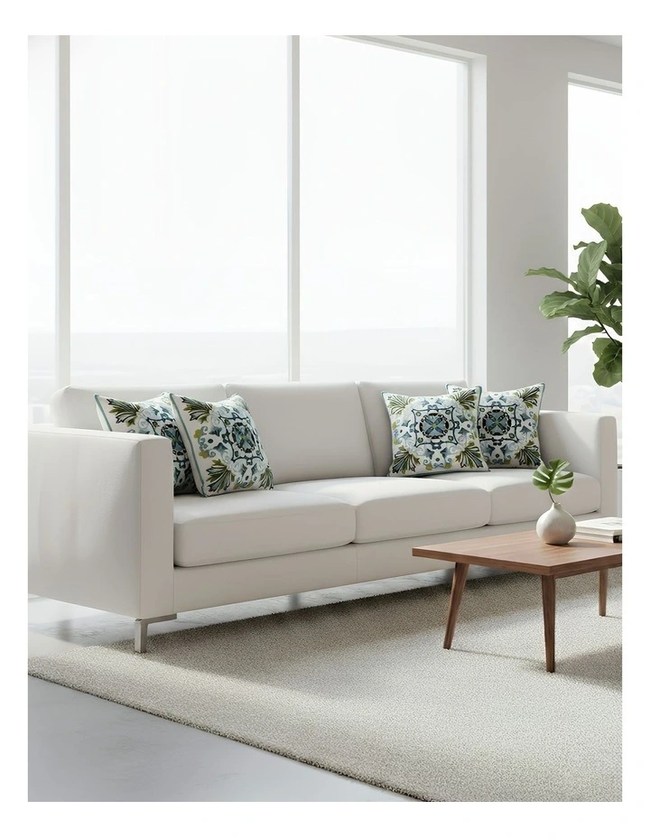 Bohemian Embroidered Decorative Cushion Cover in White image 2