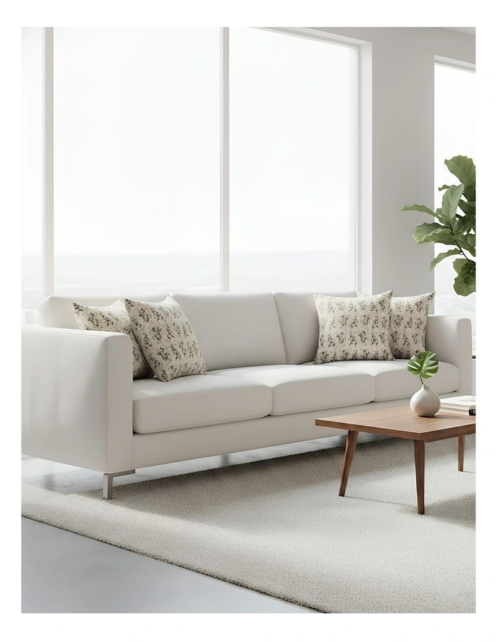 Daisy Embroidered Decorative Cushion Cover in Cream image 2