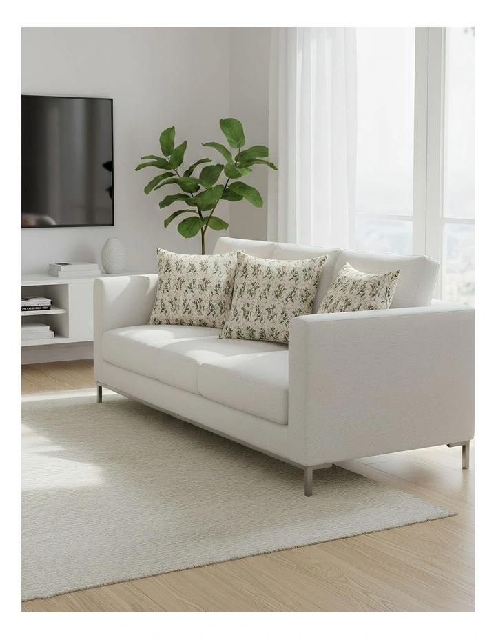 Daisy Embroidered Decorative Cushion Cover in Cream image 4