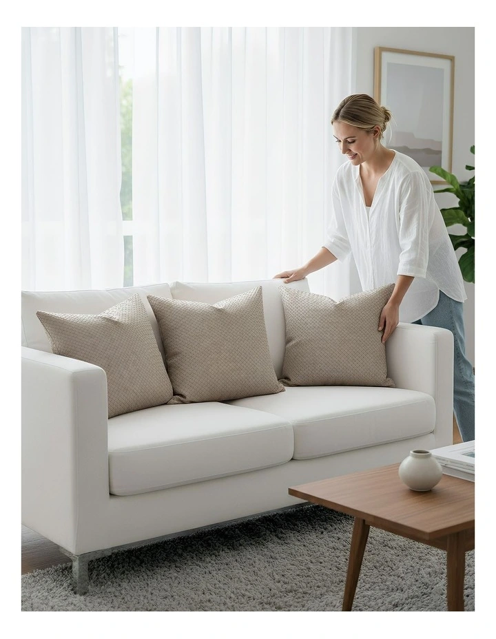 Woven Decorative Cushion Cover in Khaki image 3