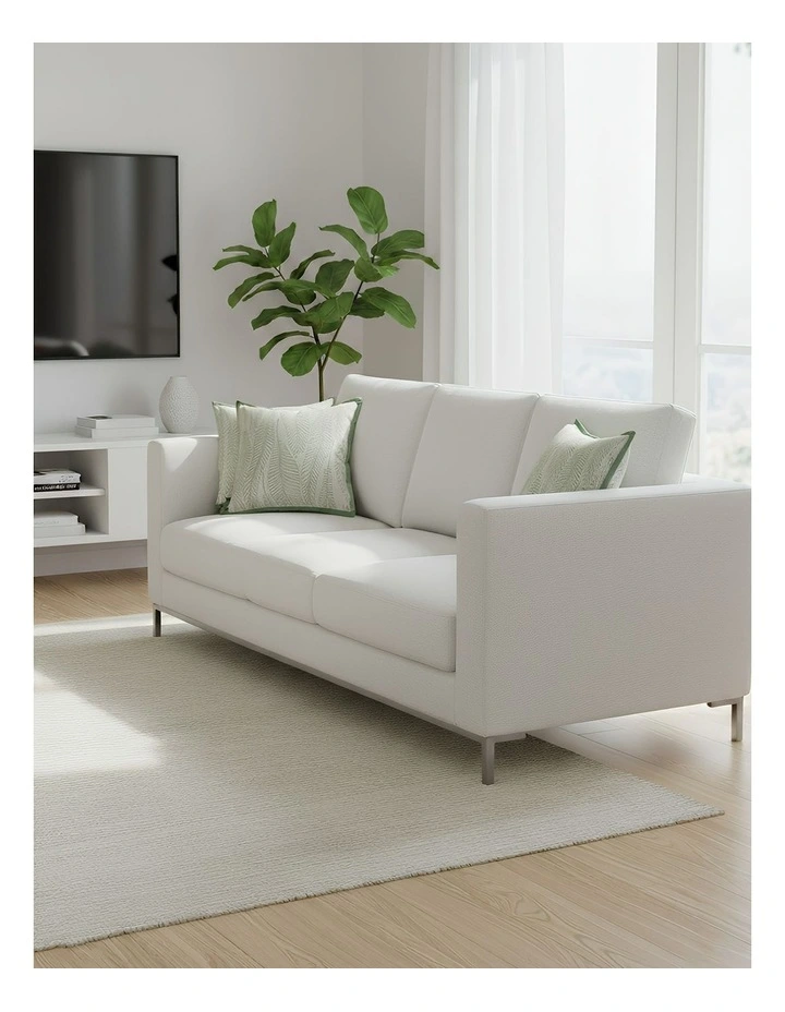 Leaf Embroidered Plush Pillowcase Cushion in Green image 4