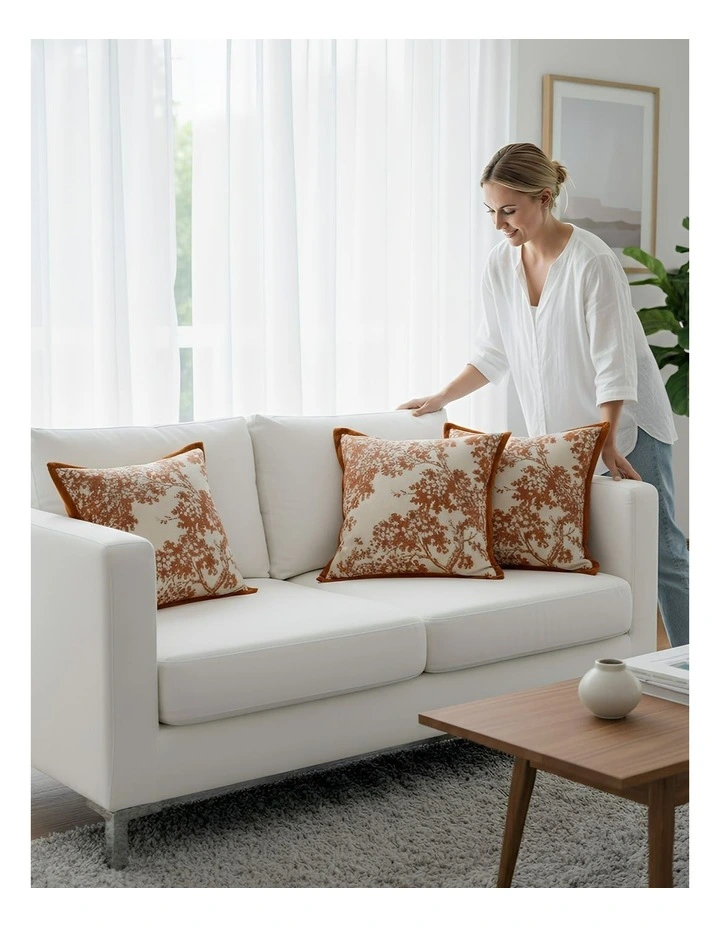 Tree Branches Print Decorative Cushion Cover in Brown image 3