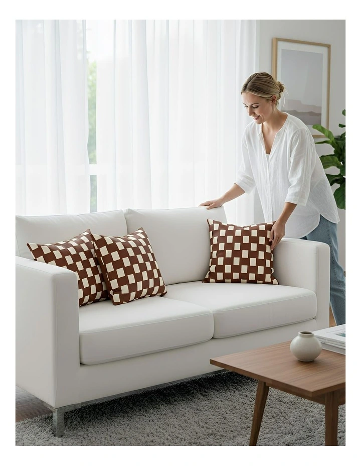 Checkedboard Decorative Cushion Cover Pillowcase in Multi image 3