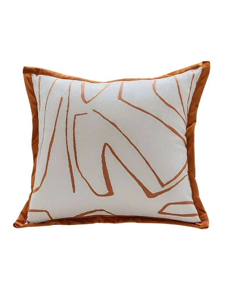 Abstract Line Print Decorative Cushion Cover Pillowcase in White image 1