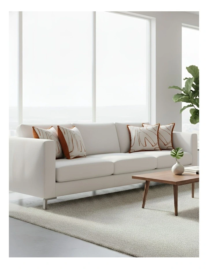 Abstract Line Print Decorative Cushion Cover Pillowcase in White image 2