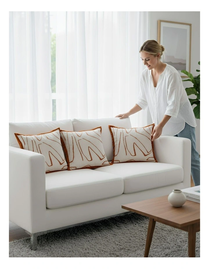 Abstract Line Print Decorative Cushion Cover Pillowcase in White image 3