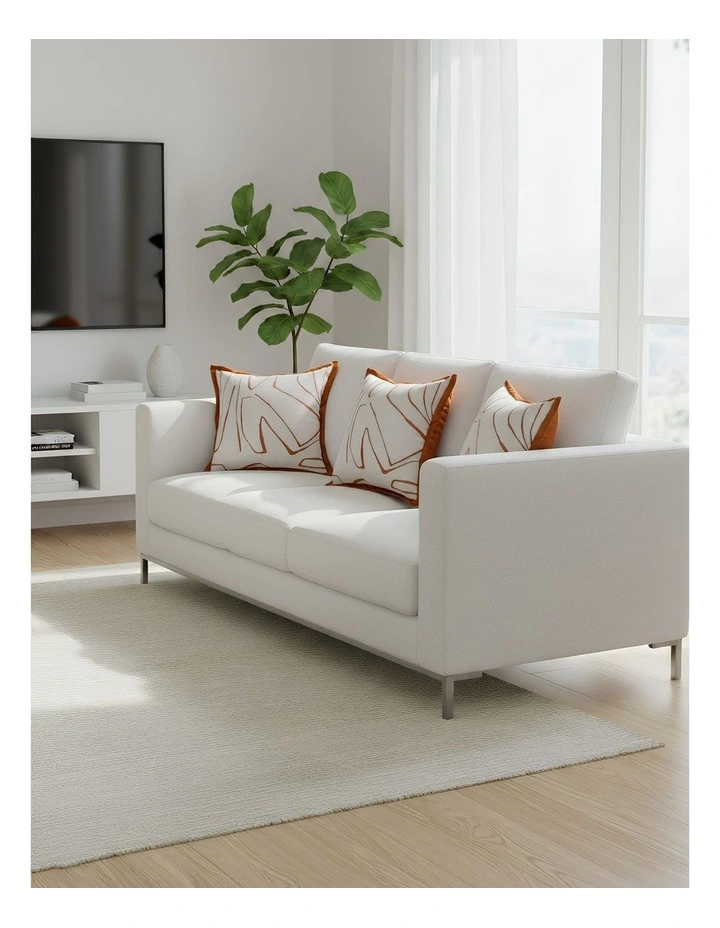 Abstract Line Print Decorative Cushion Cover Pillowcase in White image 4