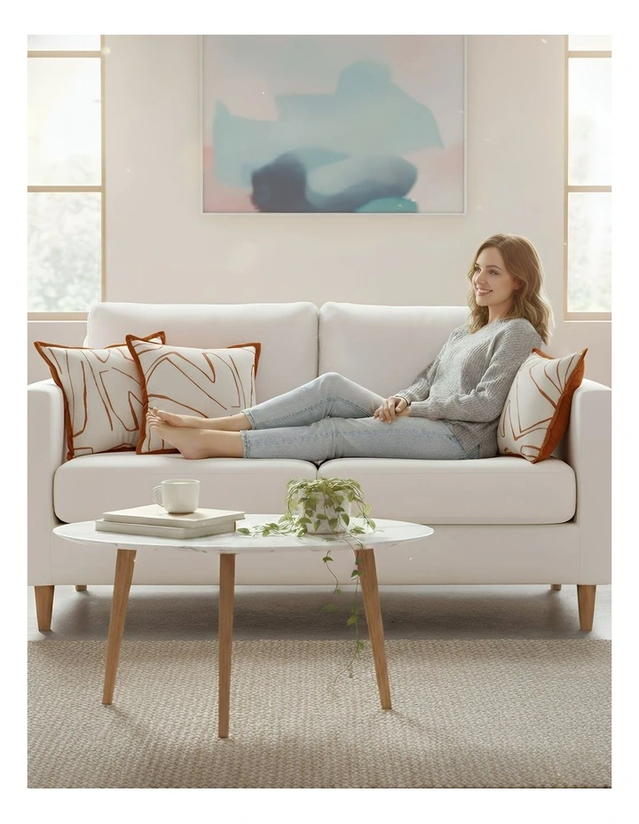 Abstract Line Print Decorative Cushion Cover Pillowcase in White image 5