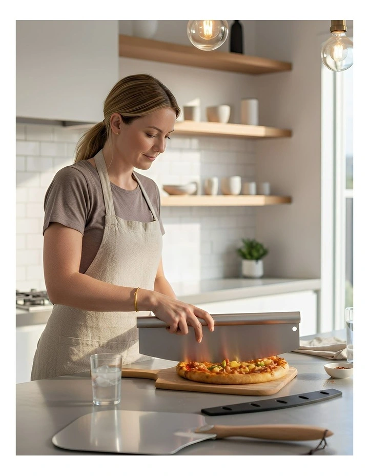 Pizza Cutter and Shovel No Oxidation 12*14 Inch in Silver image 2