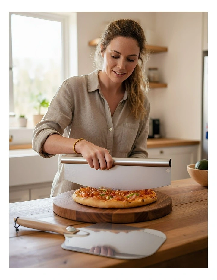 Pizza Cutter and Shovel No Oxidation 12*14 Inch in Silver image 4