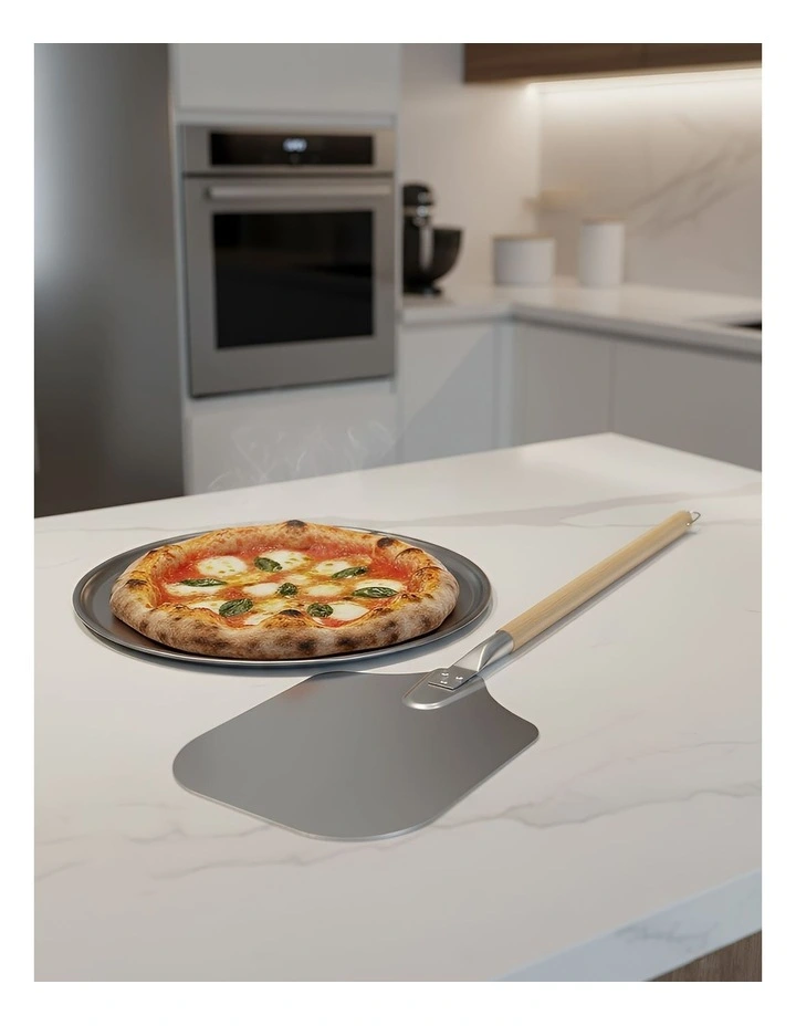 Pizza Spatula With Foldable Wooden No Oxidation 12*14 Inch in Silver image 2