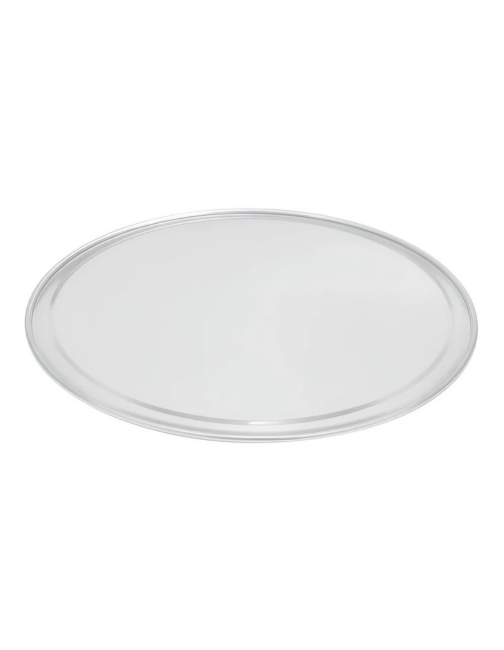 Aluminum Round Rimmed Non Stick Metallic Pizza Tray 7 Inches in Silver image 1