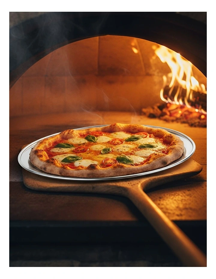 Aluminum Round Rimmed Non Stick Metallic Pizza Tray 7 Inches in Silver image 5