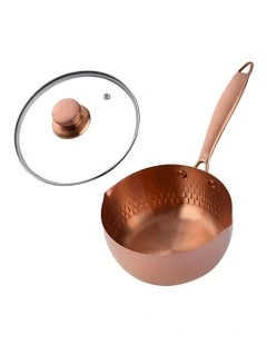 Non-Stick Stainless Steel Kitchen Snow Pan with Lid in Rose Gold