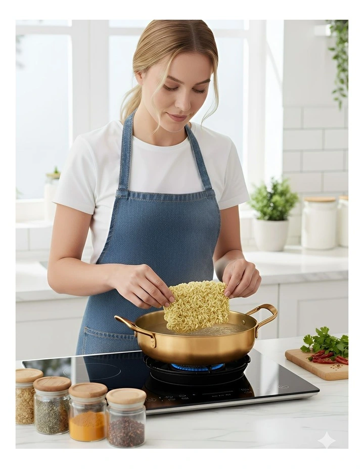 Stainless Steel Hot Pot Set Of 2 Pieces in Gold image 5