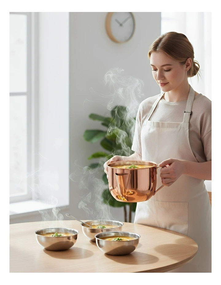 Stainless Steel Stock Pot Hot Pot Set Of 2 Pieces in Silver image 3