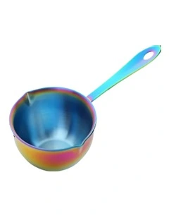 Pouring Pots Mini Sauce Heating Stainless Steel Cookware 2 Pieces in Rainbow