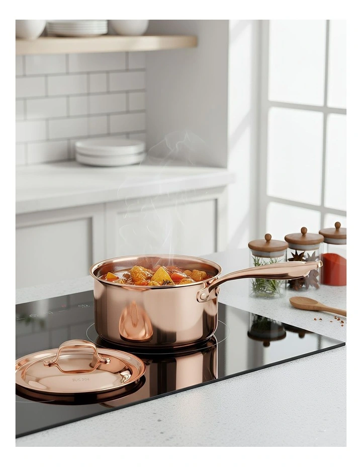 Stainless Steel Saucepan in Rose Gold image 2