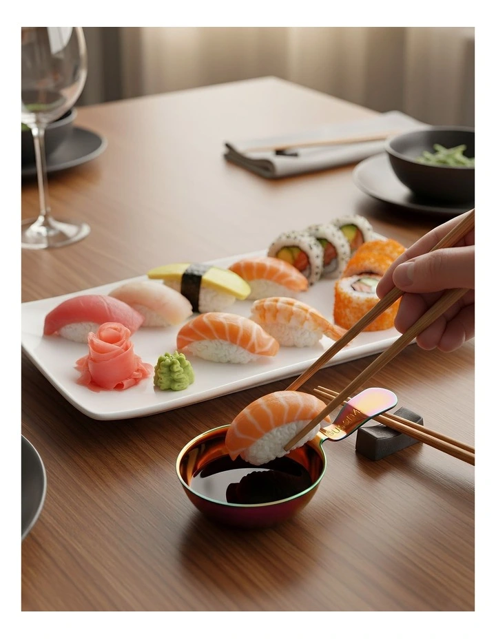 Stainless Steel Sauce Dish 2 Piece in Red Rainbow image 2