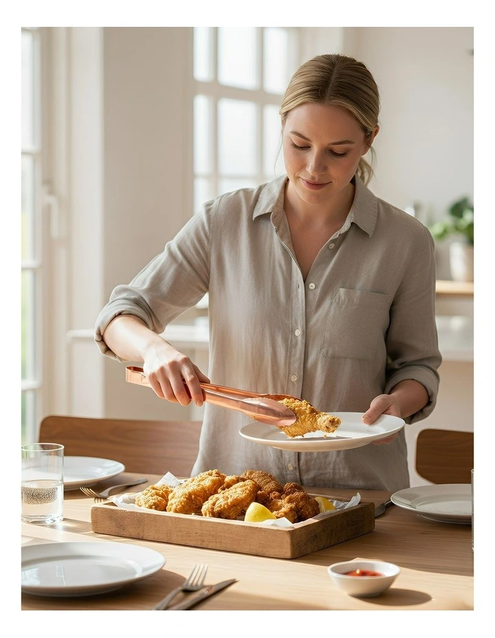 Precision Stainless Steel Meat Tong Clip 1 Piece in Rose Gold image 4