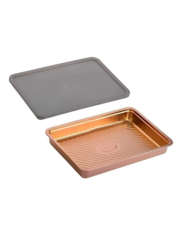 Stainless Steel Crisper Box with Lid 1 Piece in Rose Gold image 1