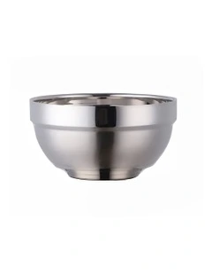 Silver Big Stainless Steel Rice Bowl 5 Pieces in Silver