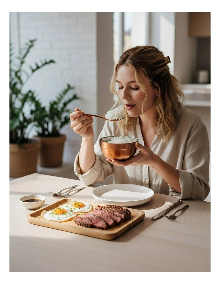 Stainless Steel Rice Bowl 2 Pieces in Red Rainbow image 3