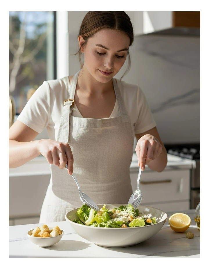 Giant Spoon and Fork Set of 2 Pieces in Silver image 3