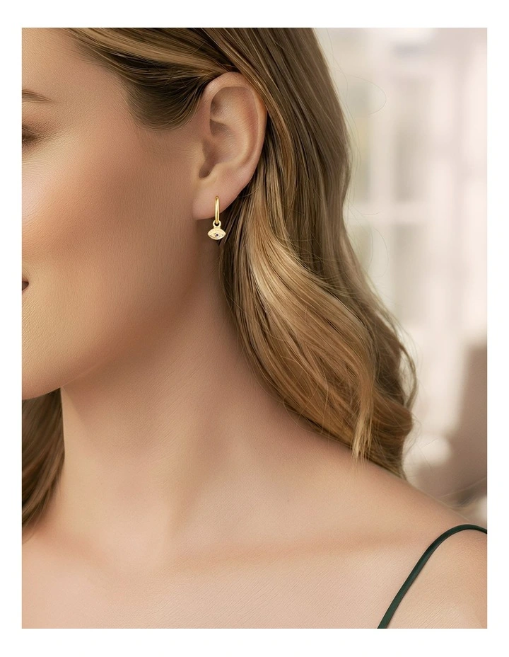 Zircon Creative Eye Fashion Stylish Stud Earrings in Gold Plated image 2