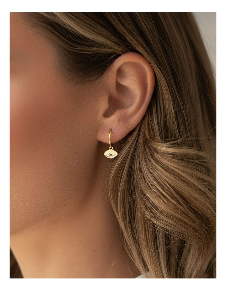 Zircon Creative Eye Fashion Stylish Stud Earrings in Gold Plated image 3