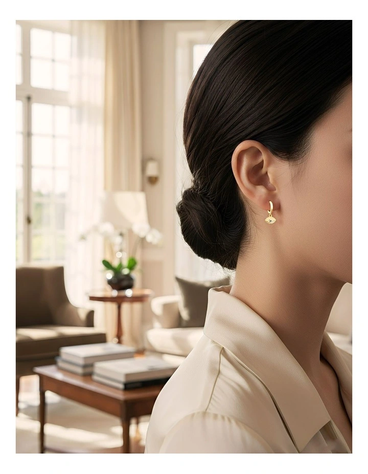 Zircon Creative Eye Fashion Stylish Stud Earrings in Gold Plated image 4