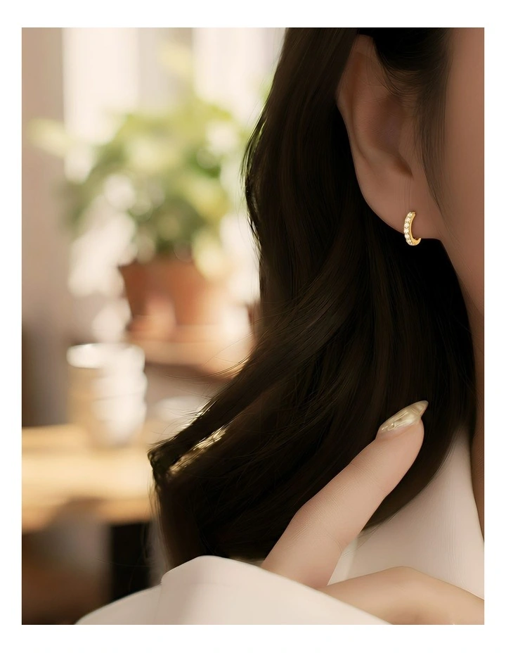 Hoop Earrings in Gold image 5