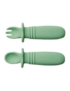 Selfie Spoon + Fork in Mint Crisp