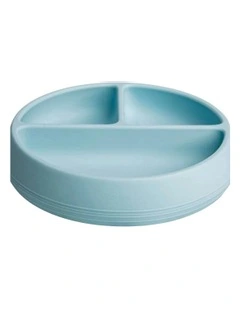 Suckie Scoop Divided Plate in Blue Lemonade