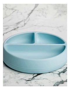Suckie Scoop Divided Plate in Blue Lemonade