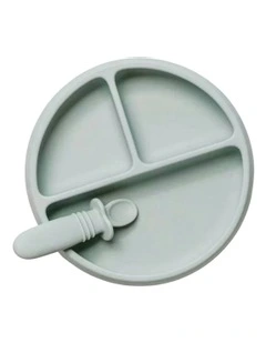 Suckie Scoop Divided Plate in Meringue